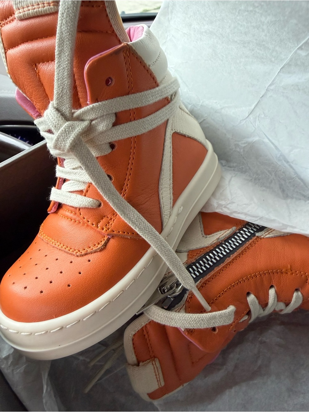 Saks Fifth Avenue Orange/Milk High-Top BabyGeo Sneakers